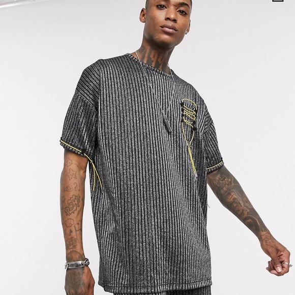 Diamond & black lace shirt and pants 2 pieces. - Picture 3 of 3